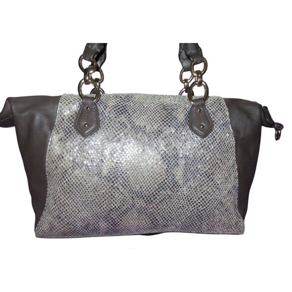 Coach 2014 Colette Brown Gray Exotic Python Graphite Embossed Leather Crossbody - Picture 2 of 16